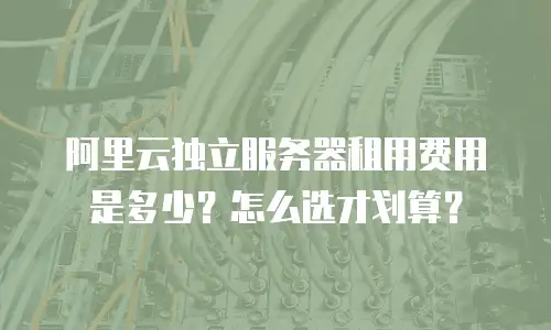阿里云独立服务器租用费用是多少？怎么选才划算？
