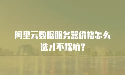 阿里云数据服务器价格怎么选才不踩坑？