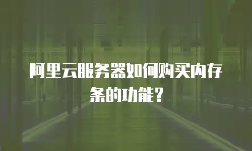 阿里云服务器如何购买内存条的功能？