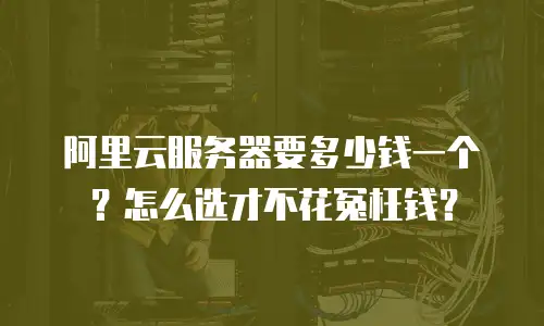 阿里云服务器要多少钱一个？怎么选才不花冤枉钱？