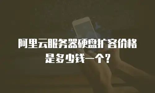 阿里云服务器硬盘扩容价格是多少钱一个？