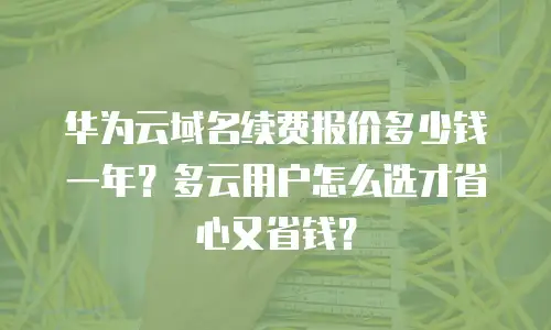 华为云域名续费报价多少钱一年？多云用户怎么选才省心又省钱？