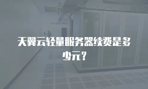 天翼云轻量服务器续费是多少元？