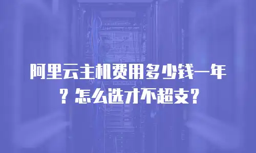 阿里云主机费用多少钱一年？怎么选才不超支？