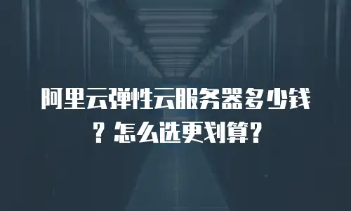 阿里云弹性云服务器多少钱？怎么选更划算？