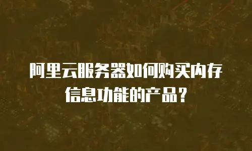 阿里云服务器如何购买内存信息功能的产品？
