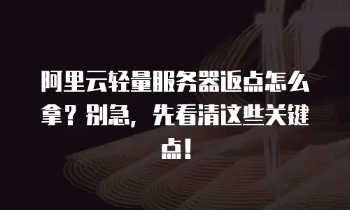阿里云轻量服务器返点怎么拿？别急，先看清这些关键点！