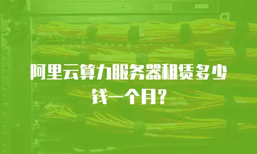 阿里云算力服务器租赁多少钱一个月？