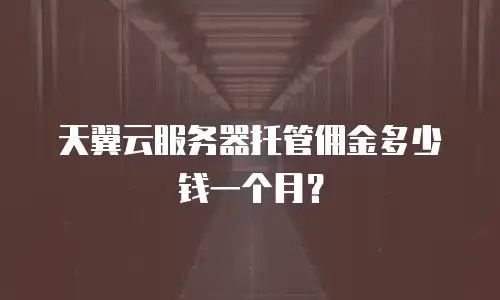 天翼云服务器托管佣金多少钱一个月？