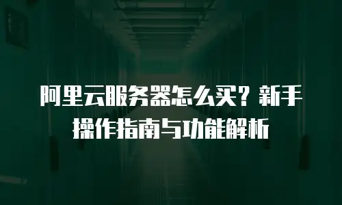 阿里云服务器怎么买？新手操作指南与功能解析