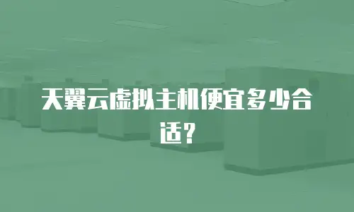 天翼云虚拟主机便宜多少合适？