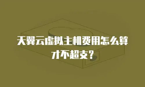 天翼云虚拟主机费用怎么算才不超支？
