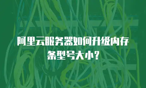 阿里云服务器如何升级内存条型号大小？