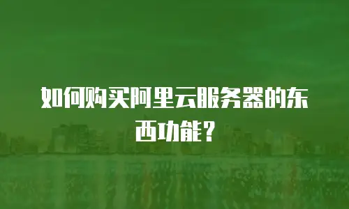 如何购买阿里云服务器的东西功能？