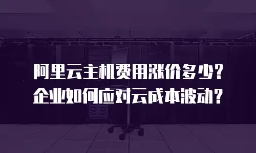 阿里云主机费用涨价多少？企业如何应对云成本波动？