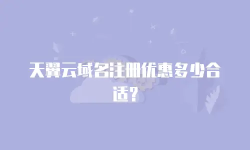 天翼云域名注册优惠多少合适？