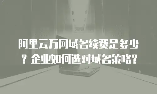 阿里云万网域名续费是多少？企业如何选对域名策略？