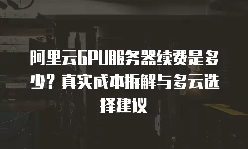 阿里云GPU服务器续费是多少？真实成本拆解与多云选择建议