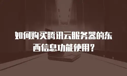 如何购买腾讯云服务器的东西信息功能使用？