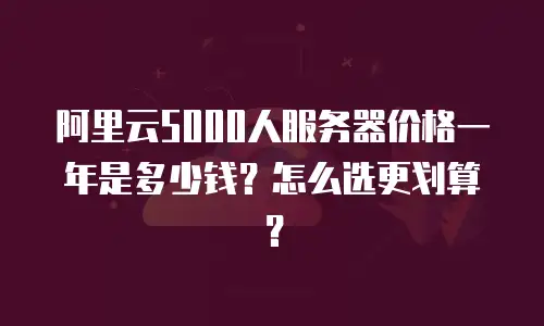 阿里云5000人服务器价格一年是多少钱？怎么选更划算？