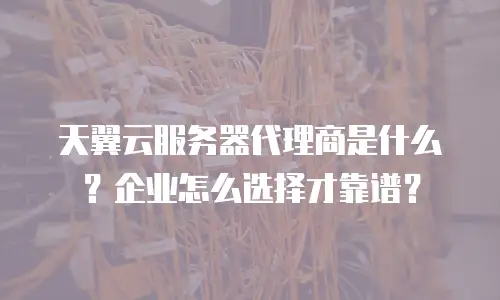 天翼云服务器代理商是什么？企业怎么选择才靠谱？