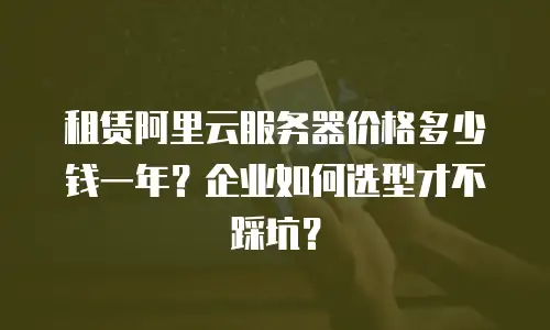 租赁阿里云服务器价格多少钱一年？企业如何选型才不踩坑？