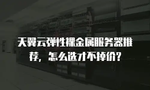 天翼云弹性裸金属服务器推荐，怎么选才不掉价？