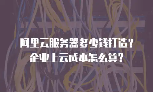 阿里云服务器多少钱打造？企业上云成本怎么算？