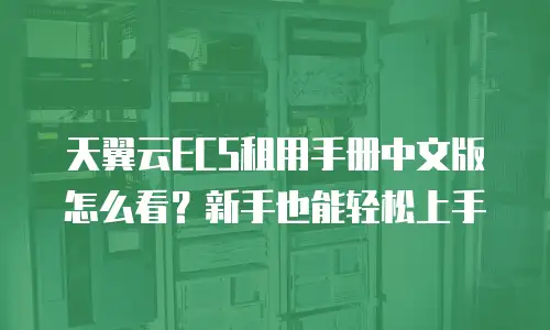 天翼云ECS租用手册中文版怎么看？新手也能轻松上手