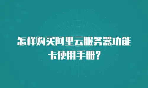 怎样购买阿里云服务器功能卡使用手册？