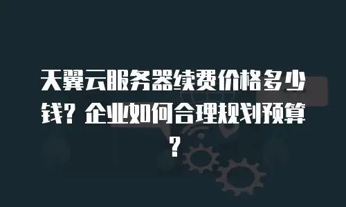 天翼云服务器续费价格多少钱？企业如何合理规划预算？