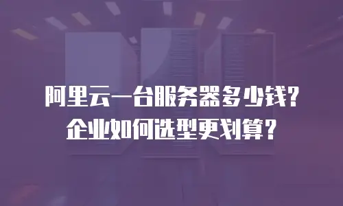 阿里云一台服务器多少钱？企业如何选型更划算？