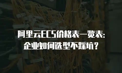 阿里云ECS价格表一览表：企业如何选型不踩坑？