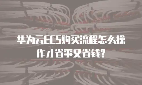 华为云ECS购买流程怎么操作才省事又省钱？