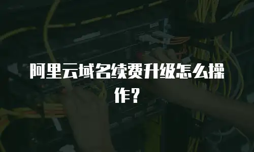 阿里云域名续费升级怎么操作？