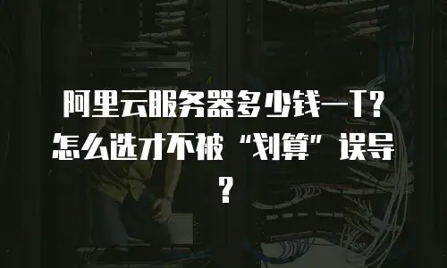 阿里云服务器多少钱一T？怎么选才不被“划算”误导？