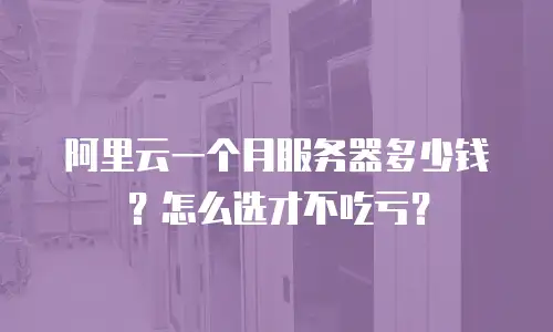 阿里云一个月服务器多少钱？怎么选才不吃亏？