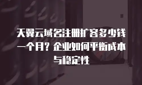 天翼云域名注册扩容多少钱一个月？企业如何平衡成本与稳定性