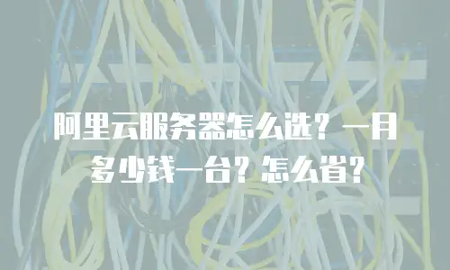 阿里云服务器怎么选？一月多少钱一台？怎么省？