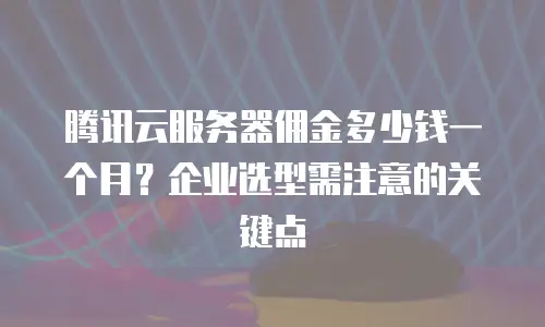 腾讯云服务器佣金多少钱一个月？企业选型需注意的关键点