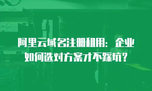 阿里云域名注册租用：企业如何选对方案才不踩坑？