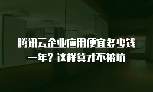 腾讯云企业应用便宜多少钱一年？这样算才不被坑