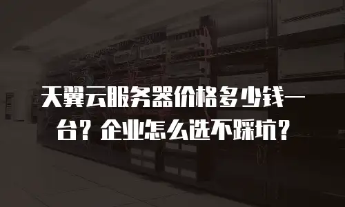 天翼云服务器价格多少钱一台？企业怎么选不踩坑？