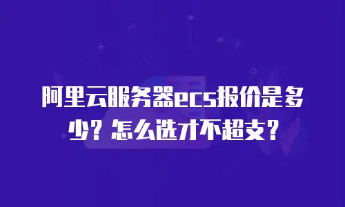 阿里云服务器ecs报价是多少？怎么选才不超支？