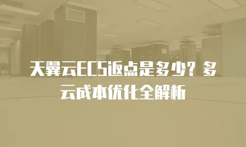 天翼云ECS返点是多少？多云成本优化全解析