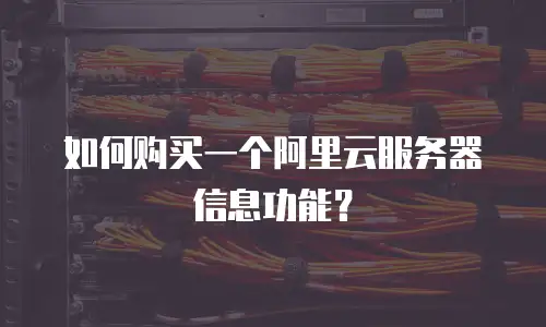 如何购买一个阿里云服务器信息功能？