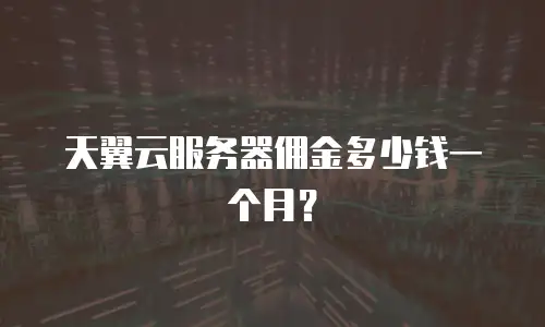 天翼云服务器佣金多少钱一个月？