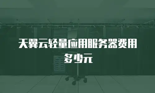 天翼云轻量应用服务器费用多少元