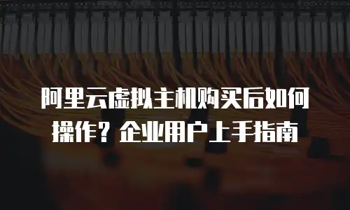 阿里云虚拟主机购买后如何操作？企业用户上手指南