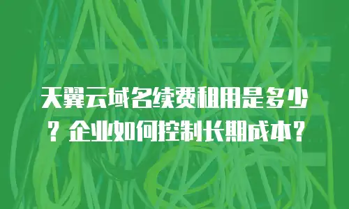 天翼云域名续费租用是多少？企业如何控制长期成本？